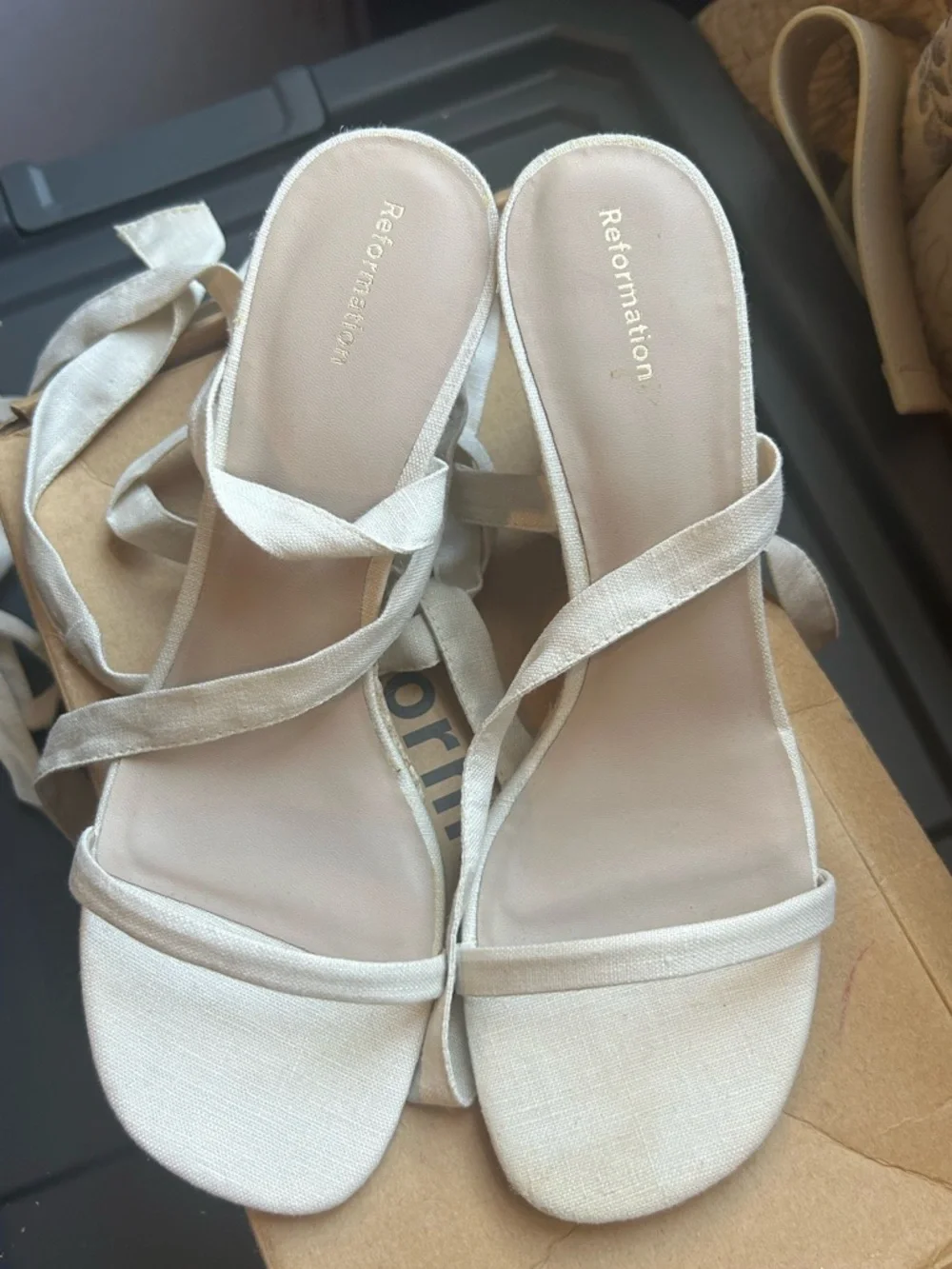 NEW REFORMATION Alessa Lace-up Espadrille Wedge Heels